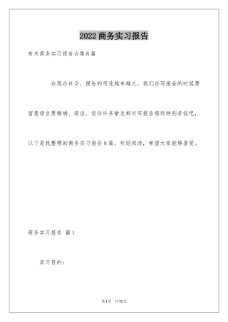 2024商务实习报告