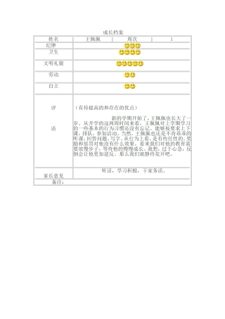 成长档案包含的内容 (2)