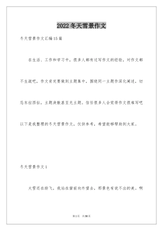 2024冬天雪景作文_1