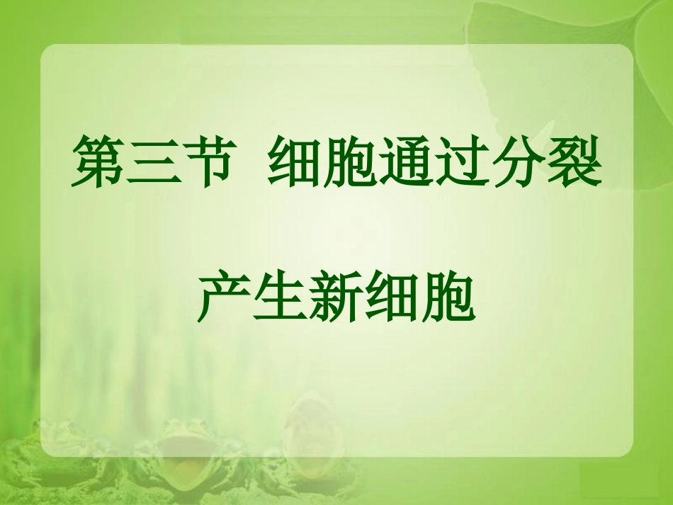 《细胞通过分裂产生新细胞》参考课件_第1页