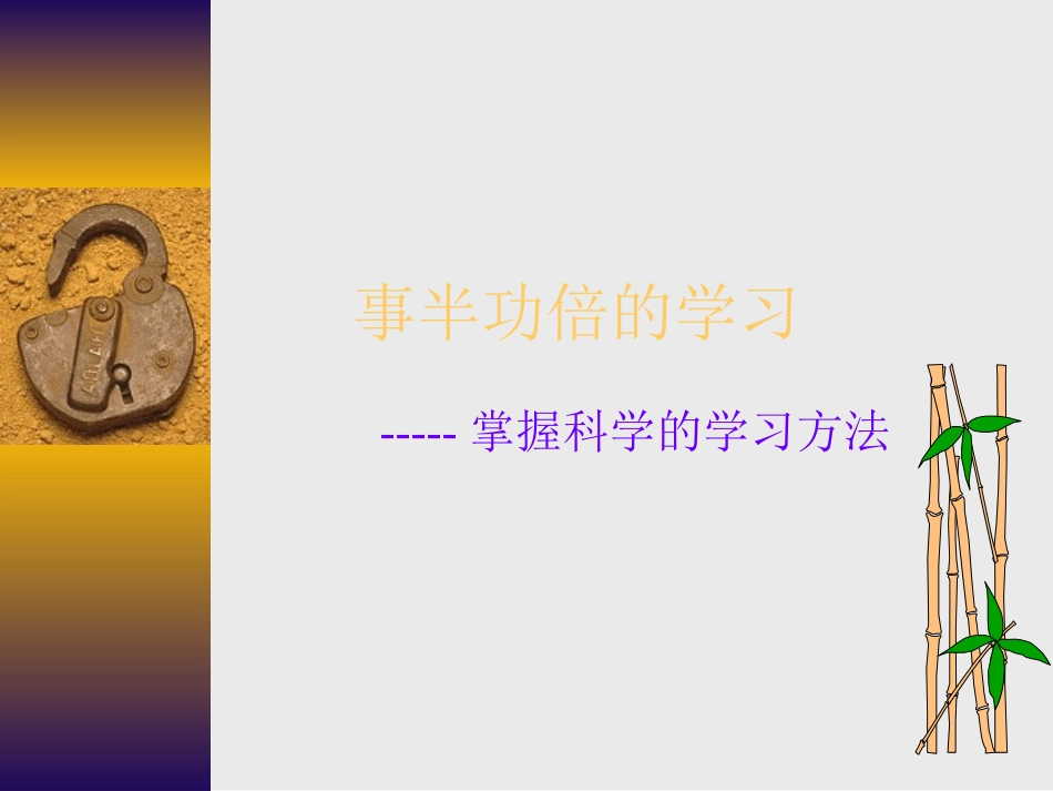 事半功倍的学习_第1页