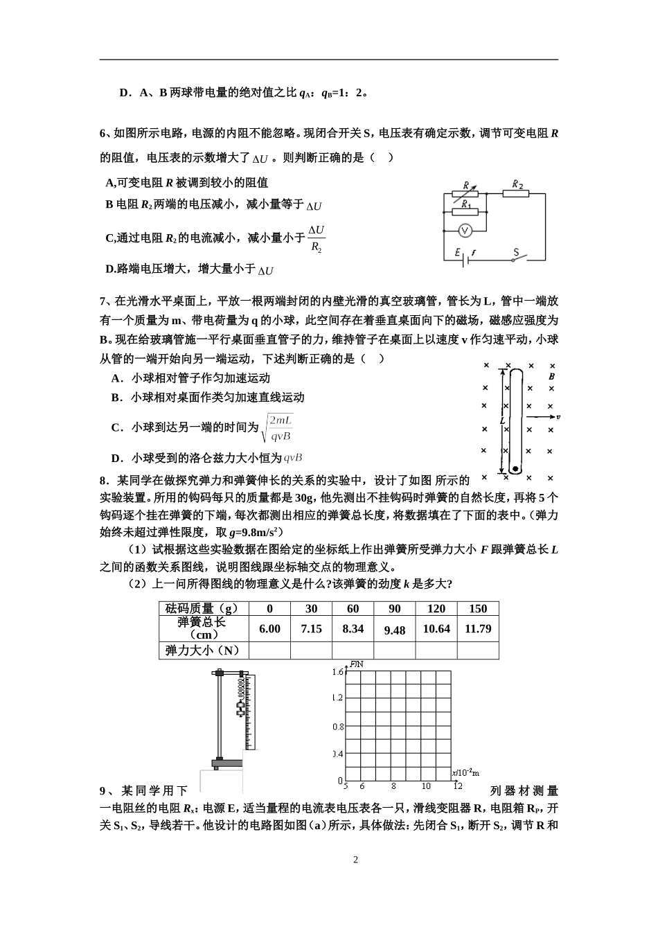 成都树德中学一诊复习综合卷一_第2页