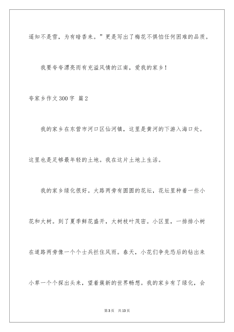2024夸家乡作文300字_第3页