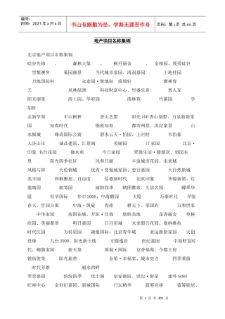 ｛地产开发｝地产案名、主题广告语、系列文案大全-223页