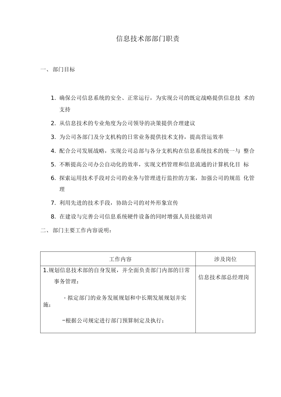 信息部岗位职责_第1页