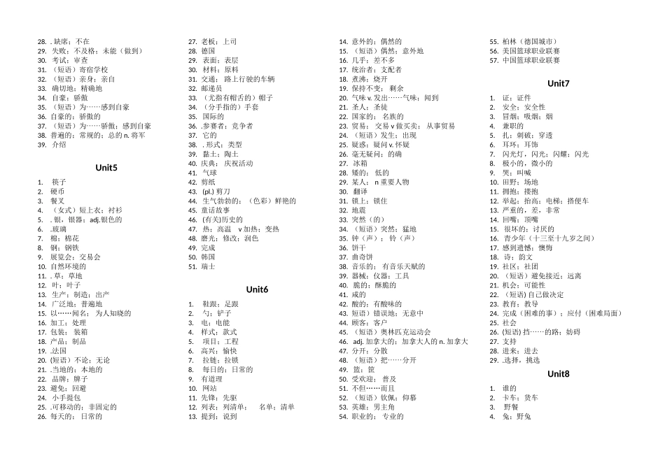 2014九年级英语单词表(2014万霞)_第2页