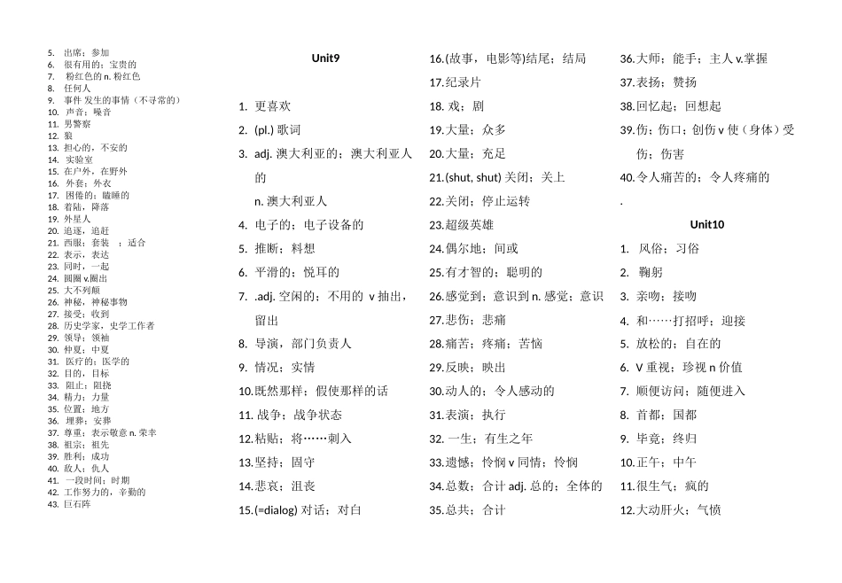 2014九年级英语单词表(2014万霞)_第3页
