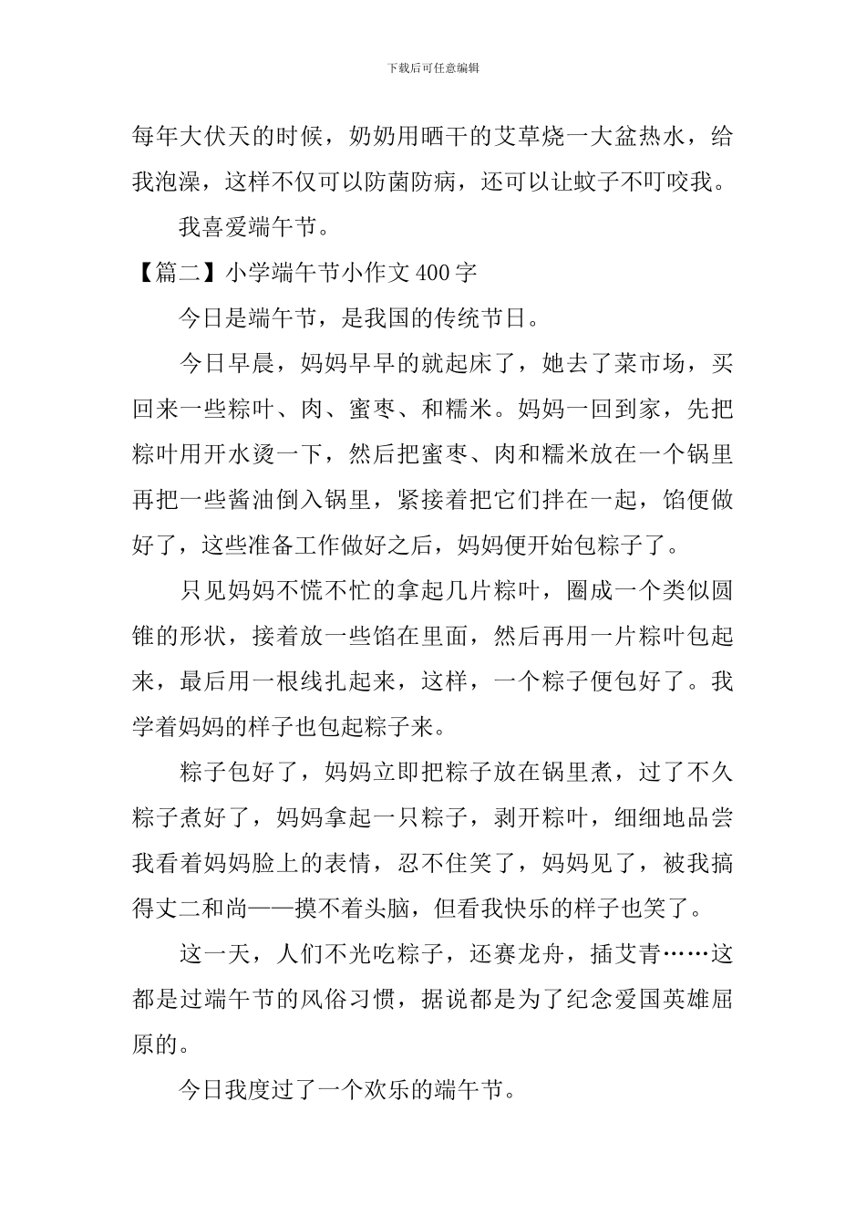 精选小学端午节小作文400字三篇_第2页