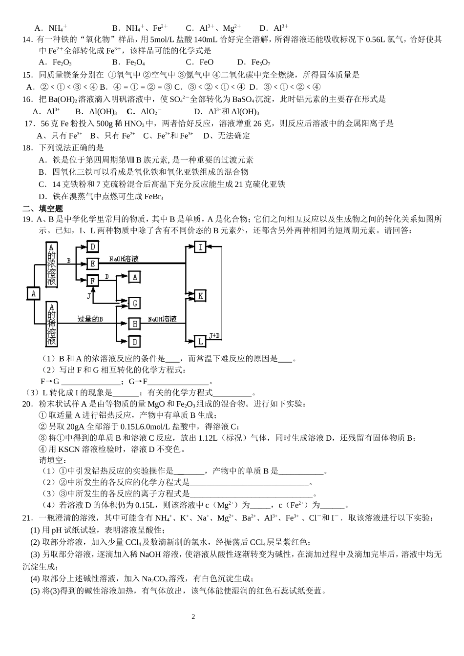 《几种重要金属》单元测试_第2页