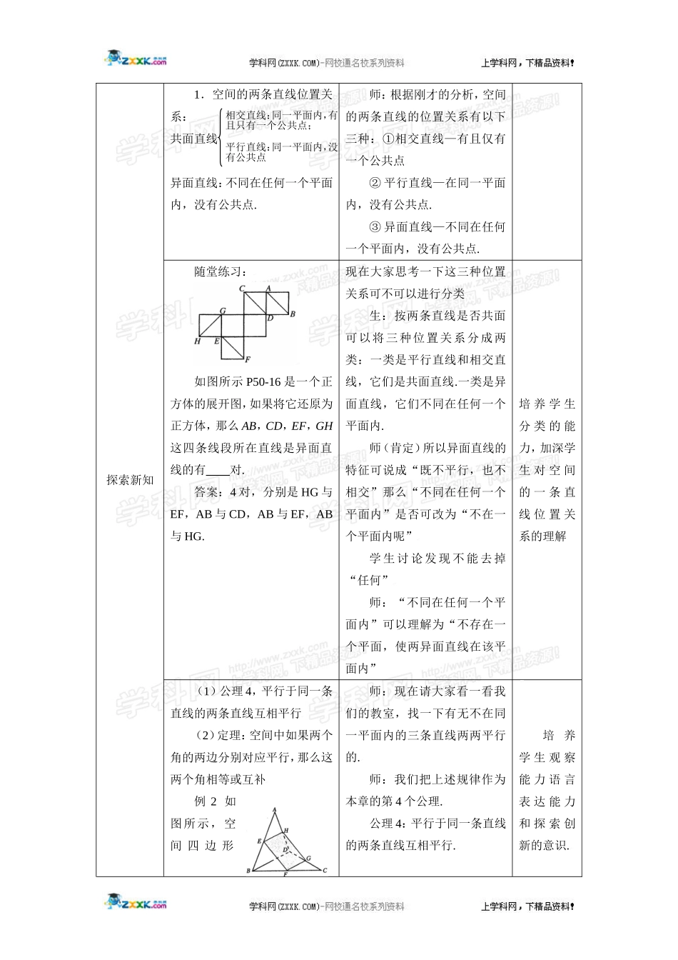 空间直线与直线之间的位置关系_第2页