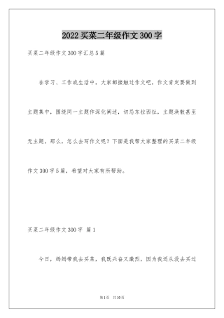 2024买菜二年级作文300字_13