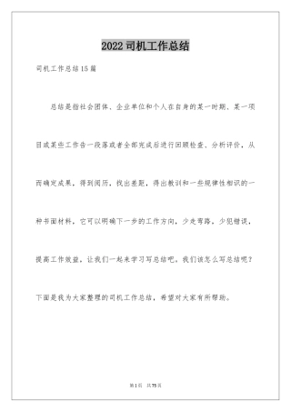 2024司机工作总结_2