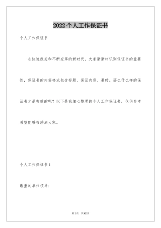 2024个人工作保证书_16