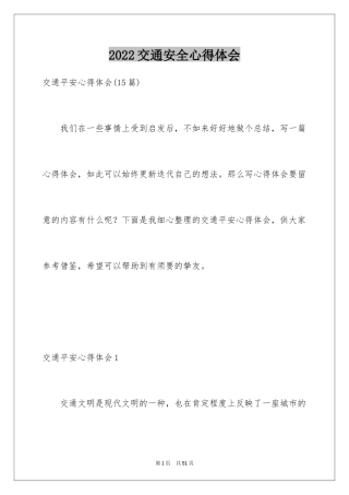 2024交通安全心得体会_8