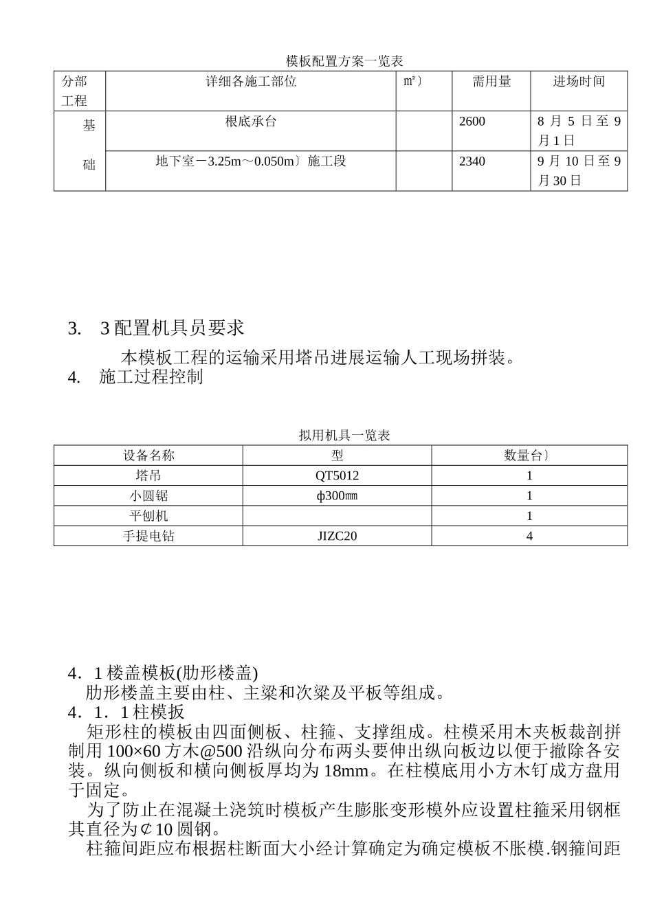 模板施工方案（0.00以下）_第2页
