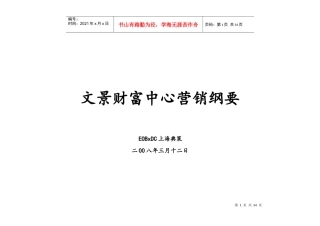 某财富中心营销纲要