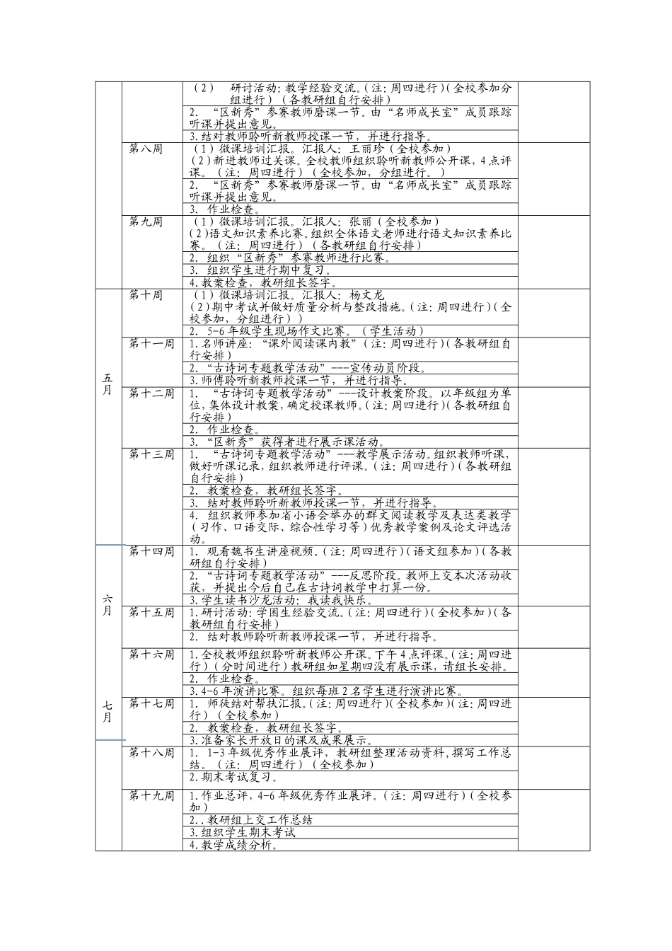 小学语文组工作安排_第3页