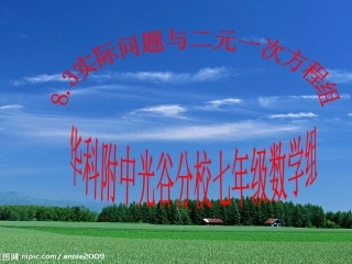 2015年二元一次方程组应用题第1课