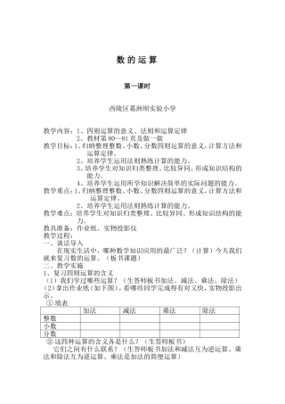 数的运算教案新