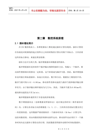 数控系统原理介绍