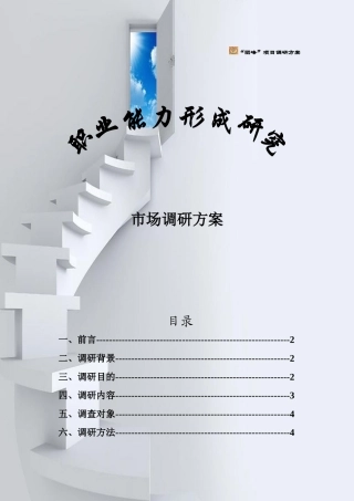 职业能力形成研究市场调研方案