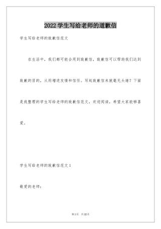 2024学生写给老师的道歉信_2