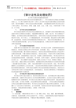 审计定性及处理处罚