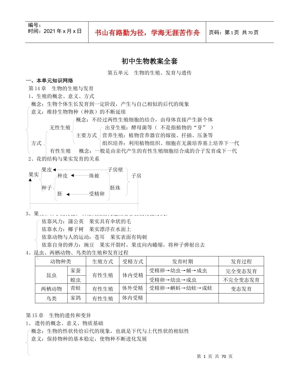 初中生物教案全套_第1页