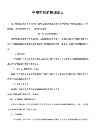 安全控制监理细则