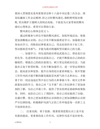 整风肃纪心得体会3篇