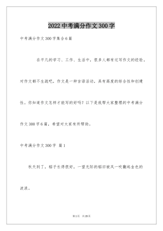 2024中考满分作文300字_20