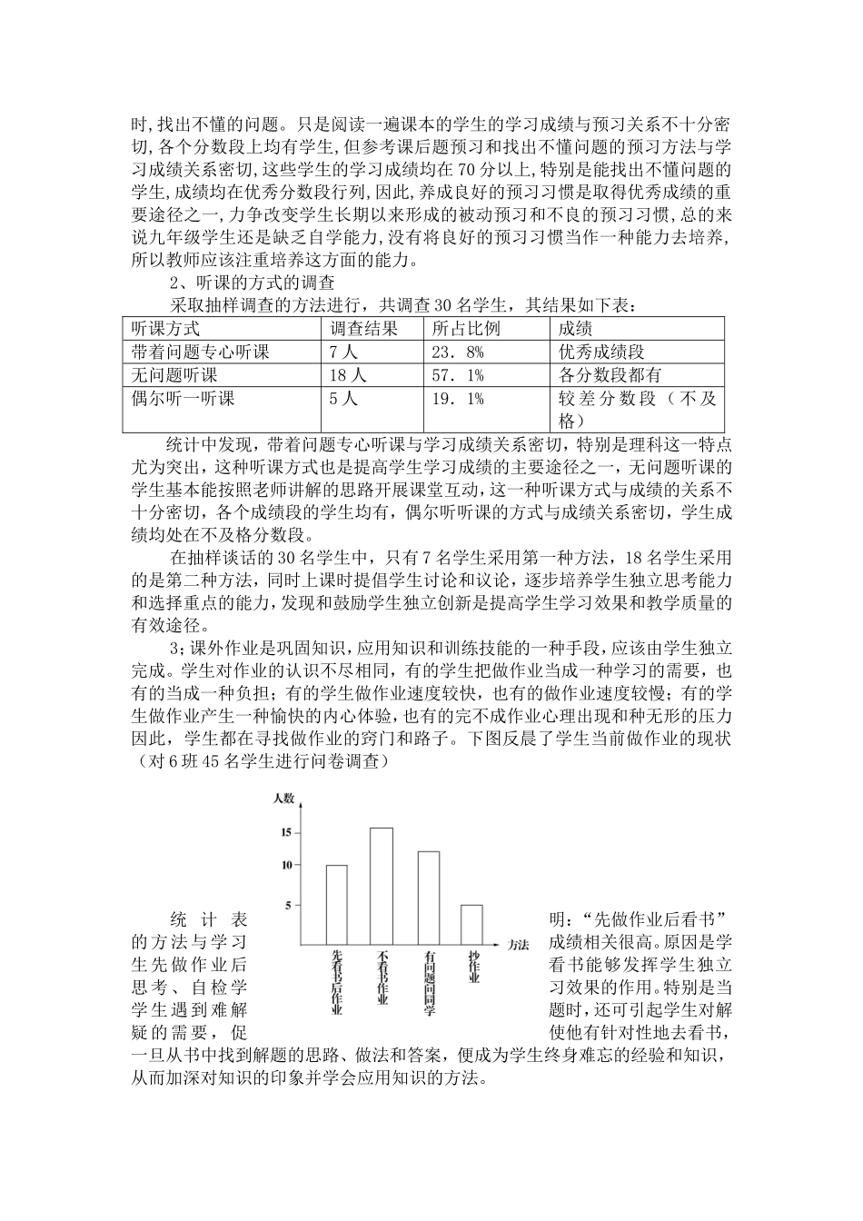 初中毕业班学生学习方法调查报告_第2页