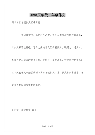 2024买年货三年级作文_1