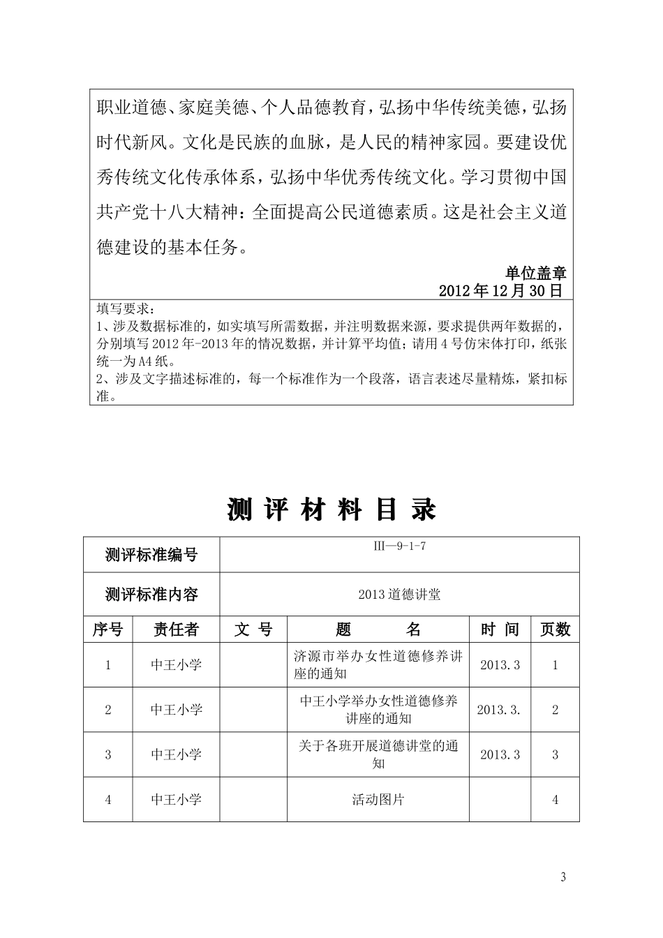 测评材料提交表和目录样表_第3页