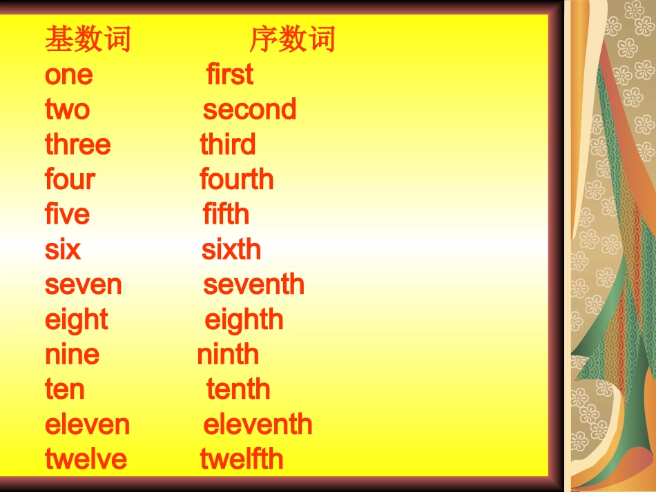冀教版(三起)四年级英语下册Unit2Lesson10FirstSecondThirdPPT课件(1)_第3页