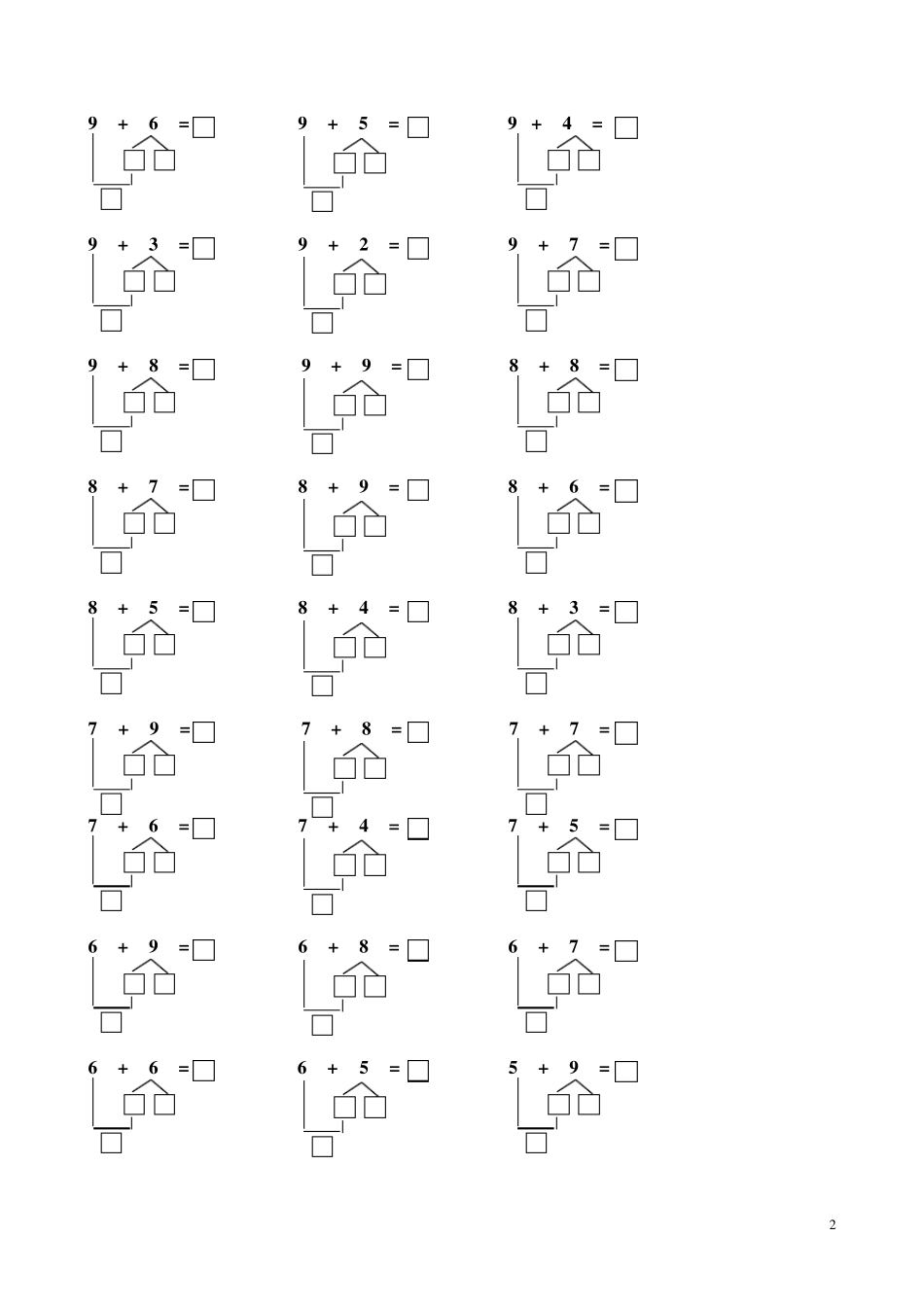 凑十法练习用题_第2页