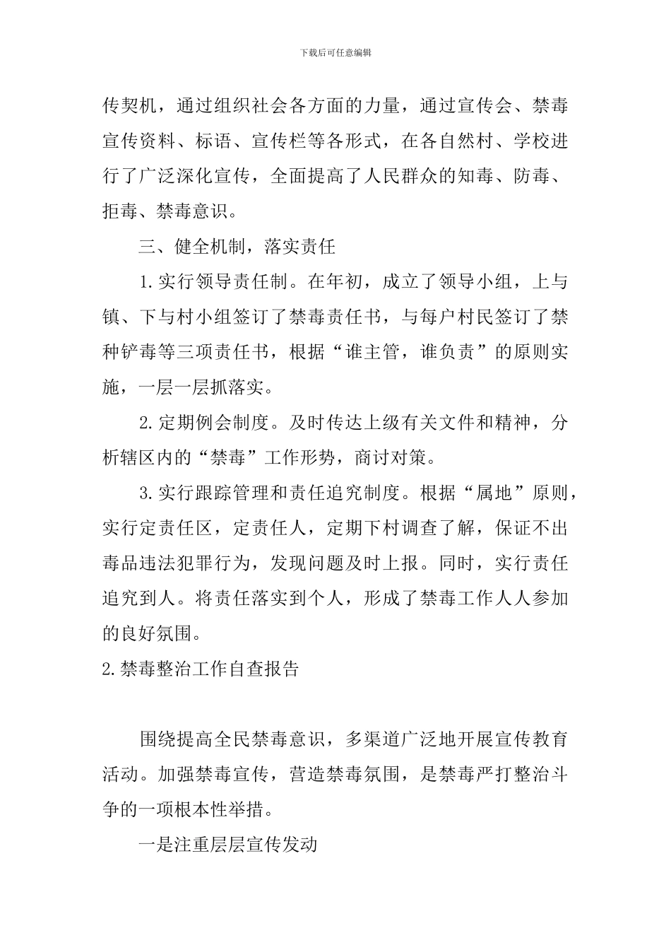 禁毒整治工作自查报告_第2页