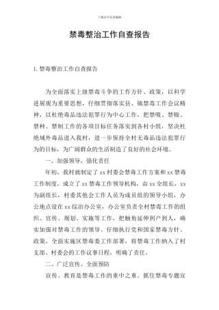 禁毒整治工作自查报告
