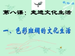 政治：481《色彩斑斓的文化生活》课件（3）（新人教版必修3）