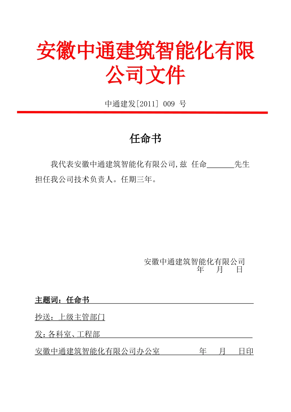 公司红头文件任命书集中录_第2页