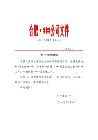公司红头文件样本 (三)