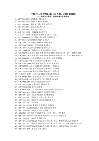 中国家具标准汇编 