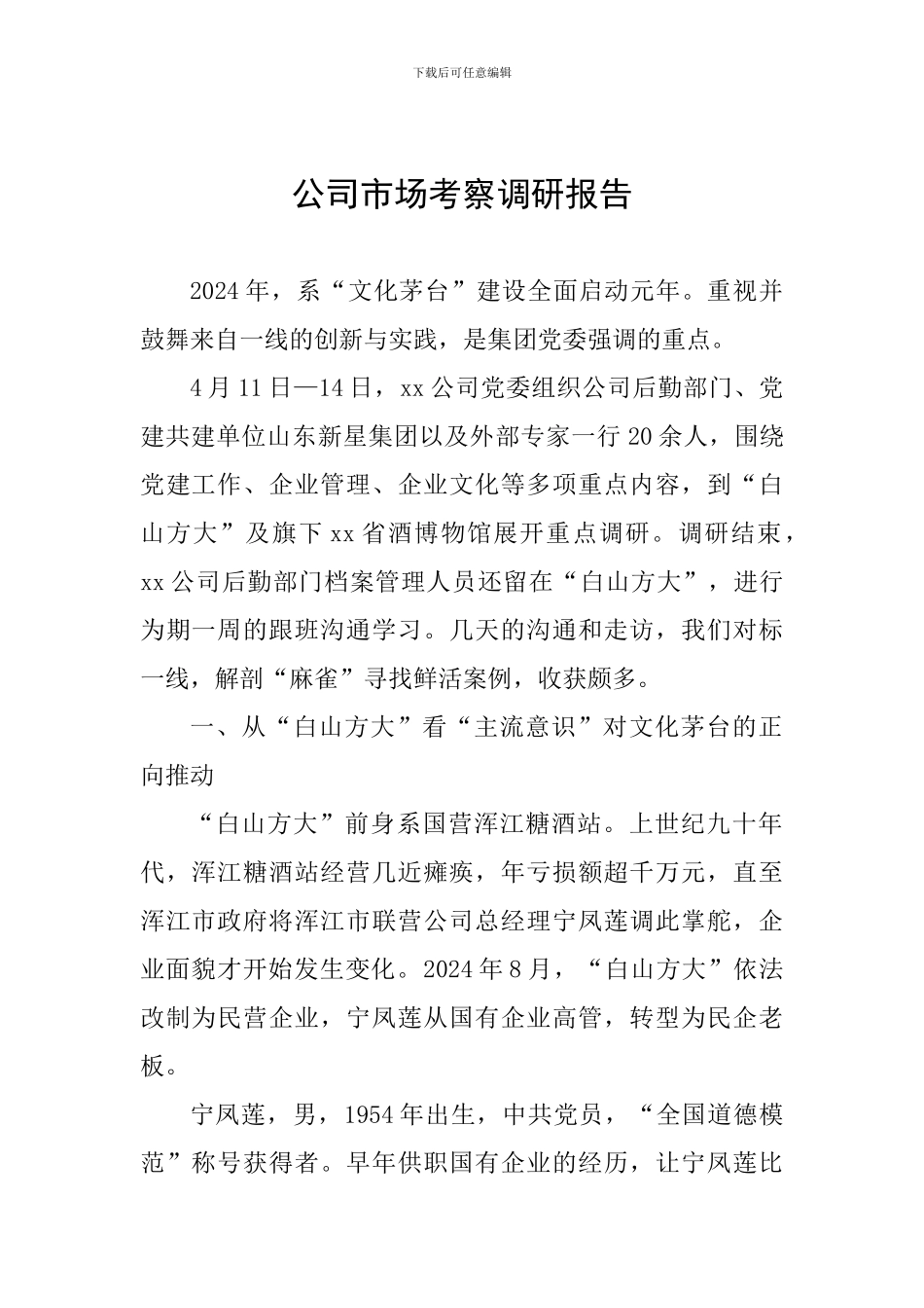 公司市场考察调研报告_第1页