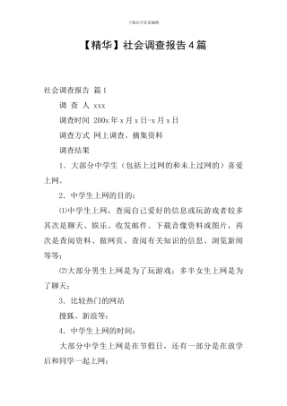 【精华】社会调查报告4篇