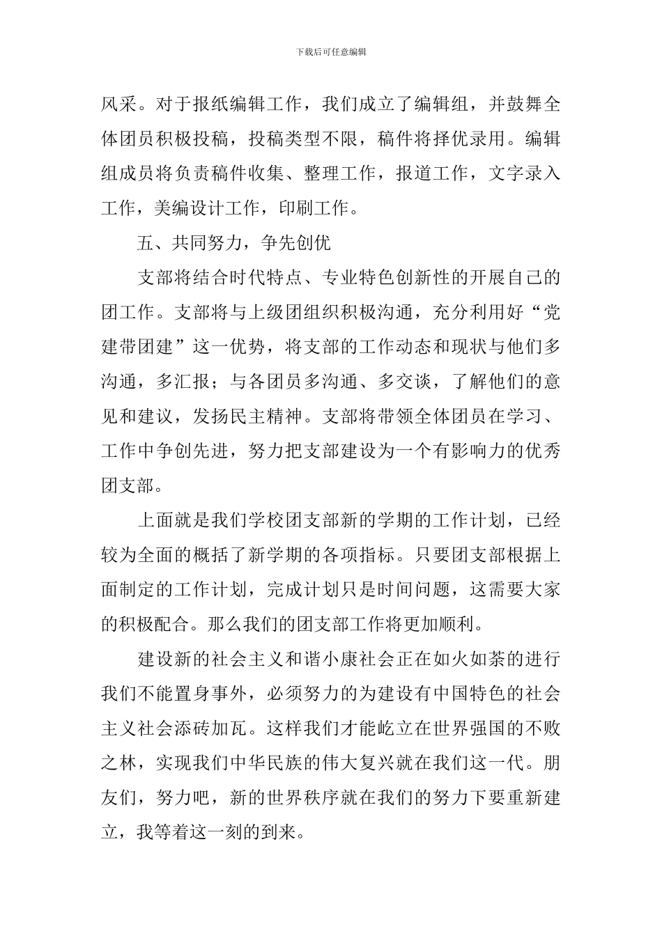 团支部书记2024年工作计划_第3页