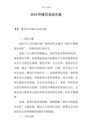 2024环境日活动方案