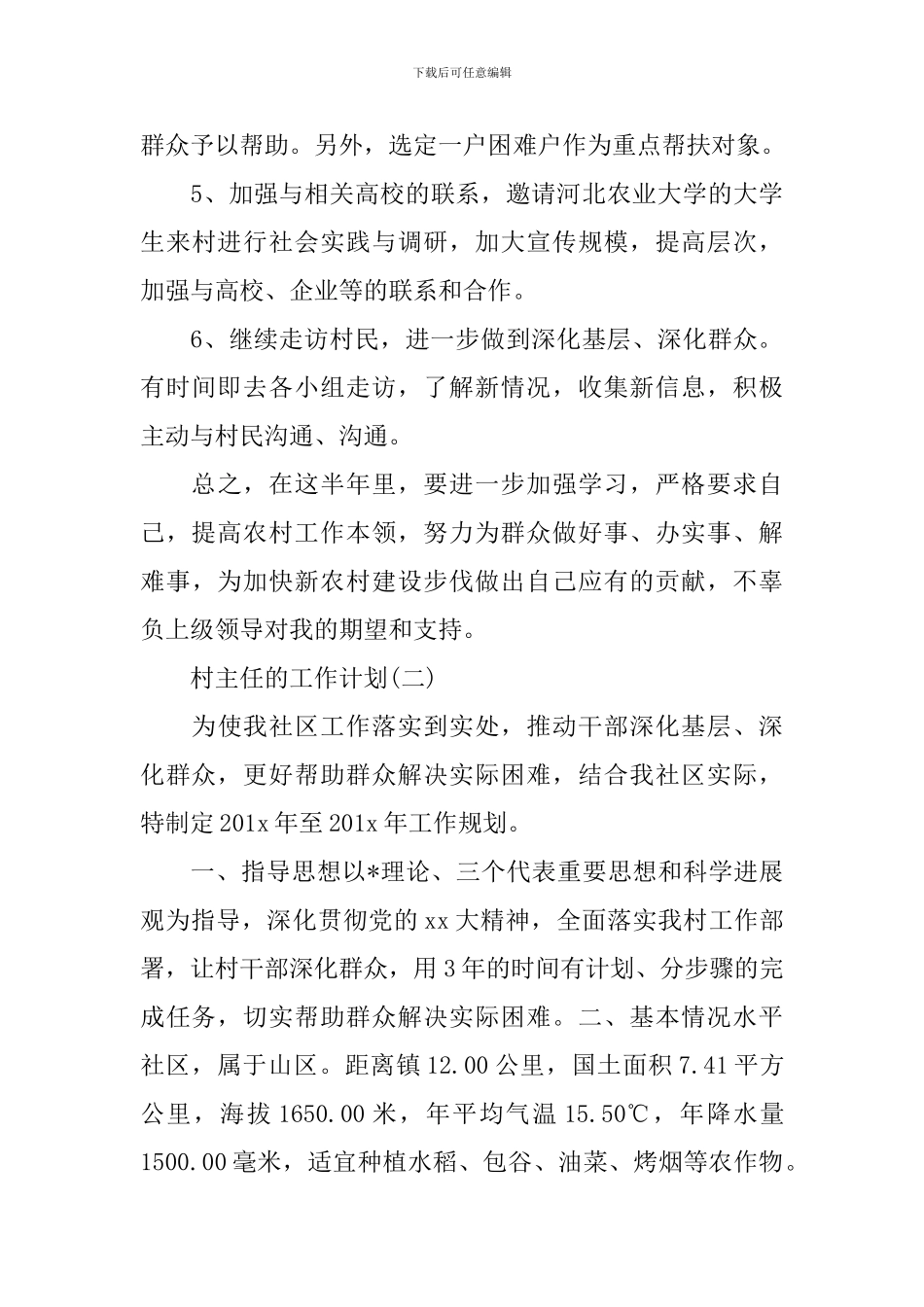 2024村主任的工作计划5篇_第3页