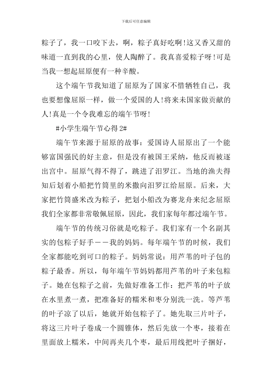 小学生端午节心得_第2页