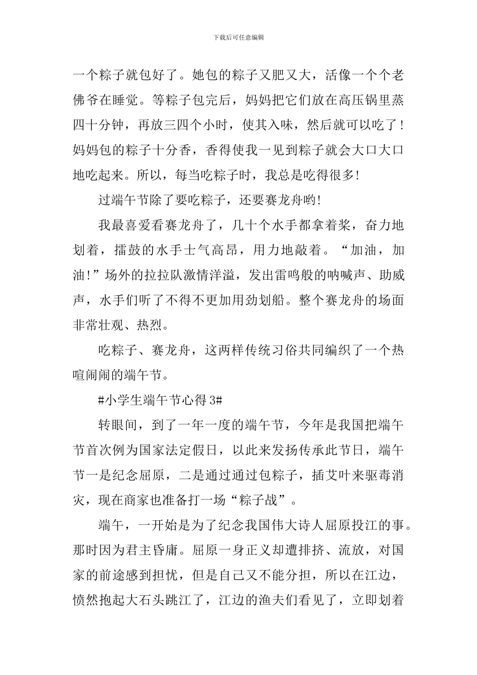 小学生端午节心得_第3页