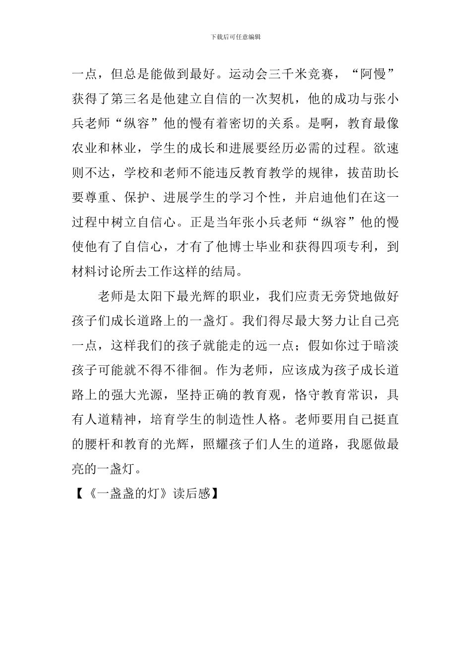 《一盏盏的灯》读后感_第2页